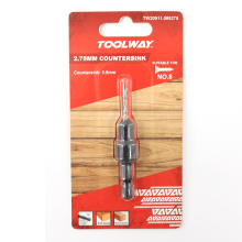 TOOLWAY 9.5mm Heat-Treated Tool Steel Countersink and 2.75mm Drill Bit Set for Woodworking