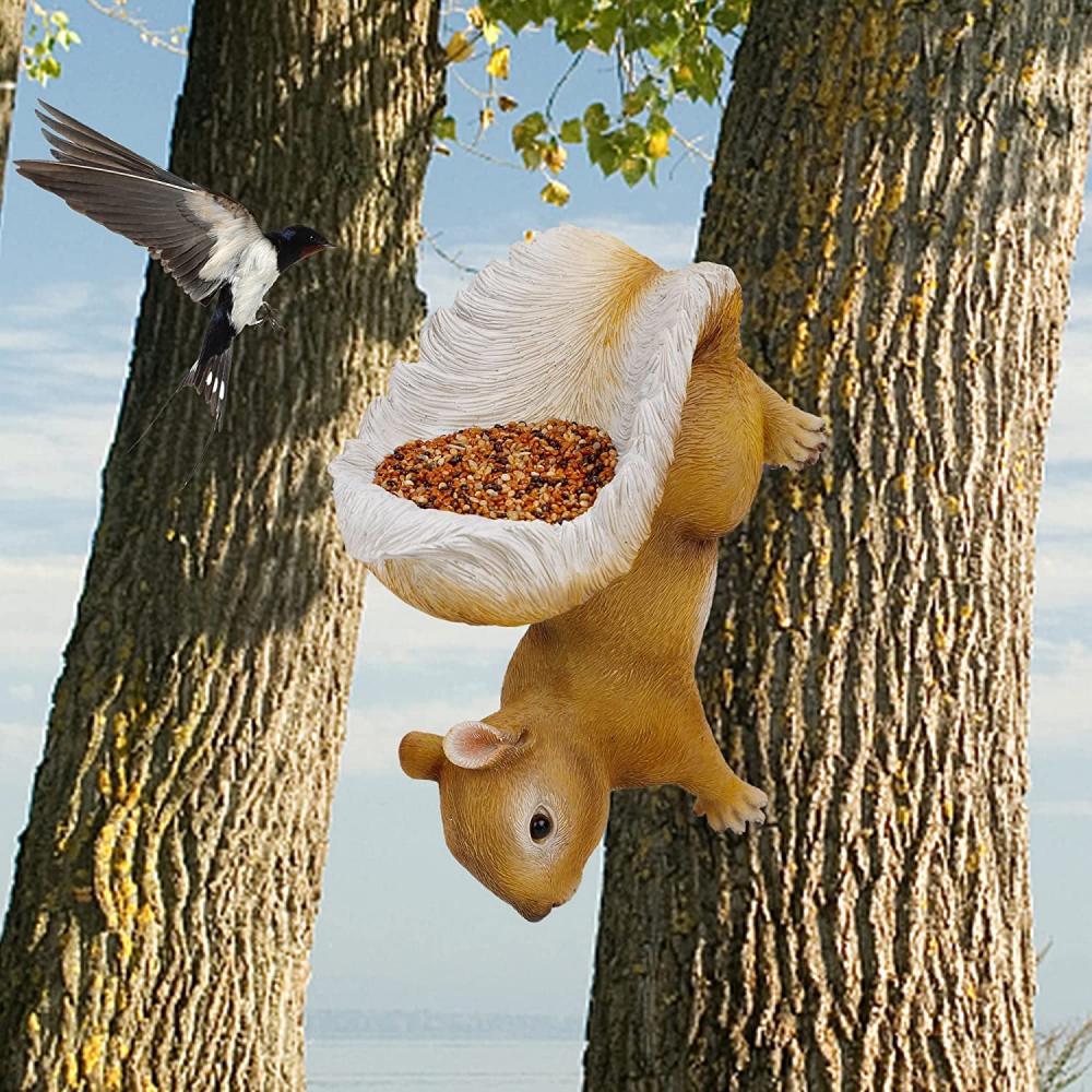 Σκίουρος τροφοδότης πτηνών δέντρο διακόσμηση υπαίθρια