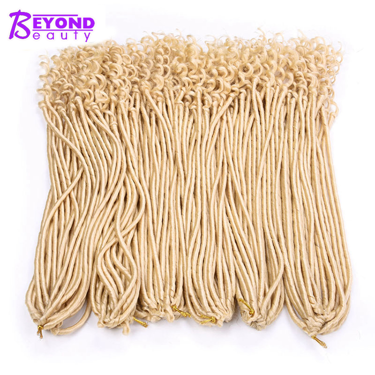 20 inch Goddess Faux Locs Curly Crochet Hair 22 Roots/pack Faux Locks Synthetic Crochet Braiding Hair Extension