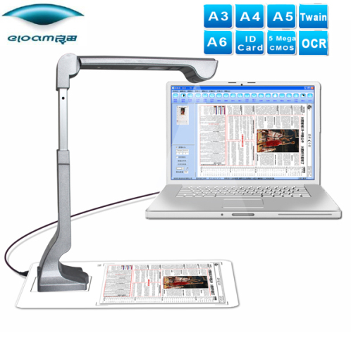 CMOS Document Scanner, ID Card Scanner for A4 A5 A6 A7 Documents and Name Card