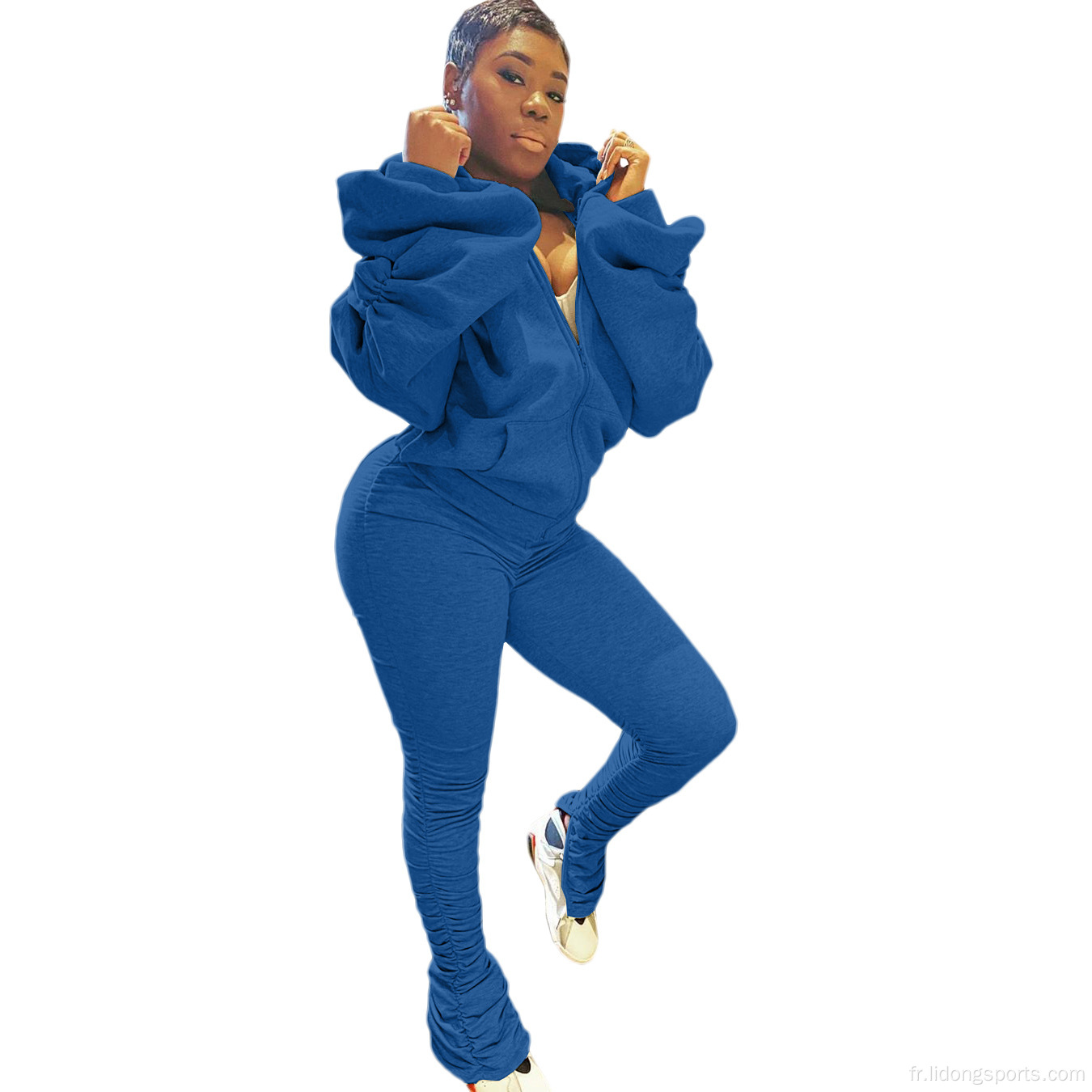 Nouveaux arrivées en gros Fashion Fashion Women Casual Hooded Tracksuit