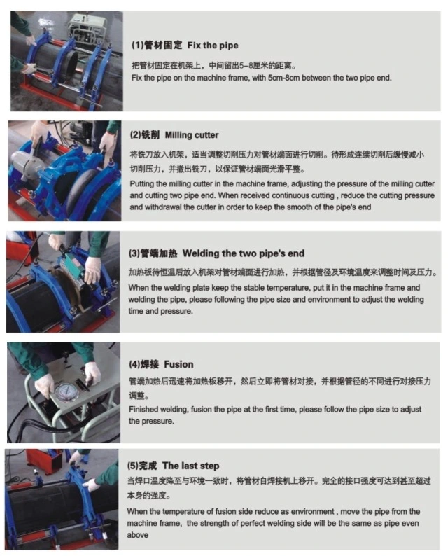 HDPE PE PVC Pipe Hydraulic Butt Fusion Welding Machine