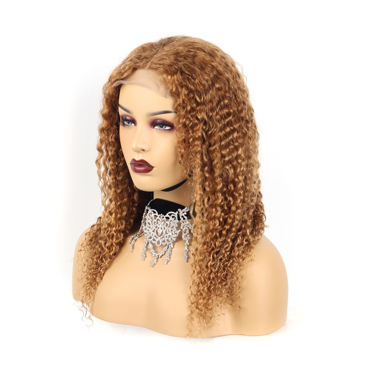 New design Hot Sale Pre Plucked kinky curly Wave 4*4 Swiss Lace wigs For Black Women glueless Brazilian Virgin Cuticle Aligned H