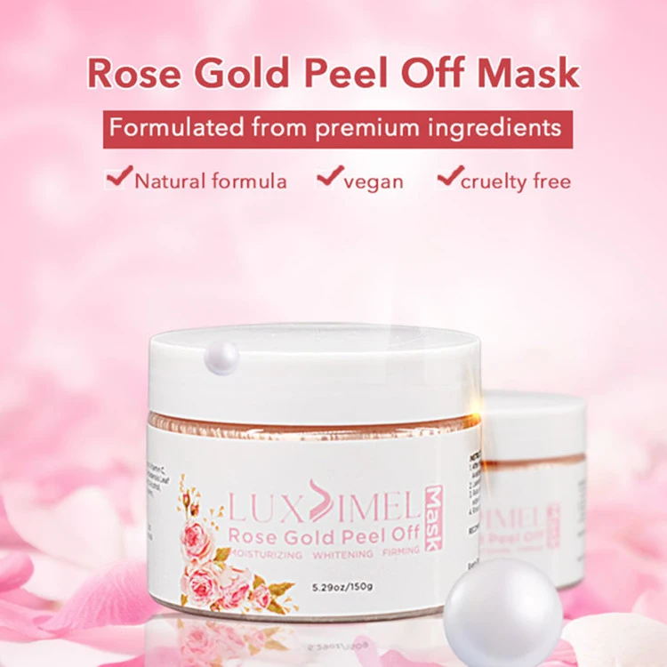OEM Facial Remove Blackhead 24K Gold Crystal Gel Clay Rose Petal Face Peel off Mask
