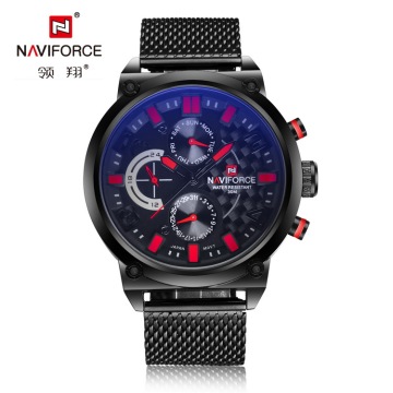 Trendy design chronograph Naviforce brand Quartz watch for men