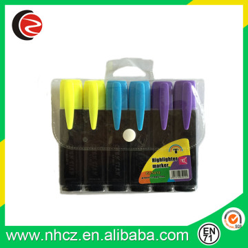 Promotional plastic highlighter marker pen set