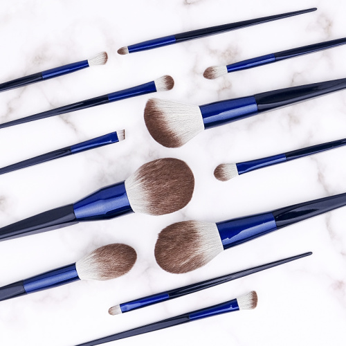 2022 Nouveau! 12pcs kit de brosse de maquillage de visage de couleur bleue en gros