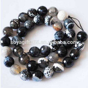 Black Cut Agate Beads For Bracelet Necklace Making