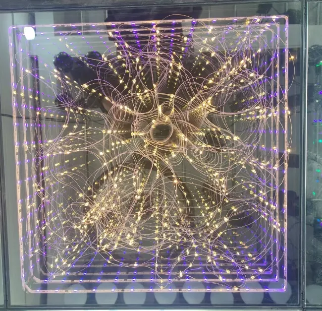 RGB Infinity Mirror Dance Floor Lights with 3D Effect Glass
