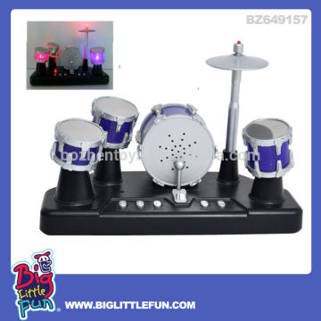 Kids plastic jazz drum set toy,finger touch drum toy with light