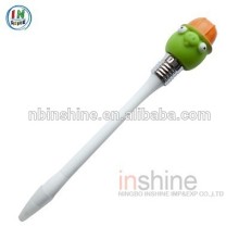 Cartoon soft pvc activity head ball pen , vinyl animal pen , shaped pen
