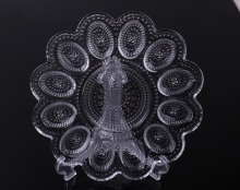 Vintage Pressed glass deviled egg plate