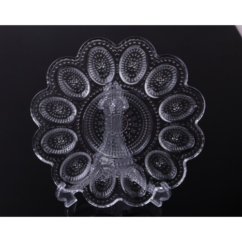 Vintage Pressed glass deviled egg plate