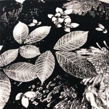 Popular Nice Leaf Design Black Discharge Rayon Printing