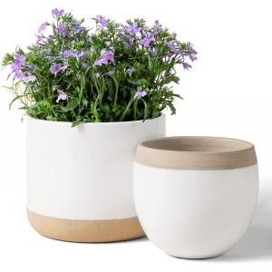 Beige keramische bloemcontainers