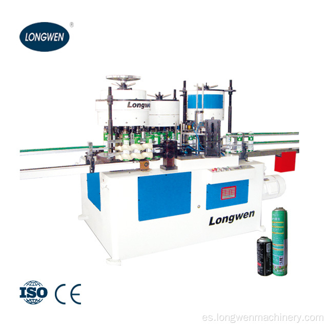 Combinación automática de latas de aerosol que hace la máquina en el embalaje de gas / líquido / polvo