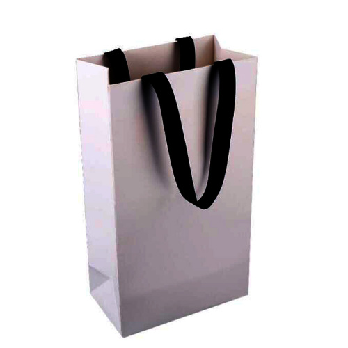 White custom shopping paper bag with handle