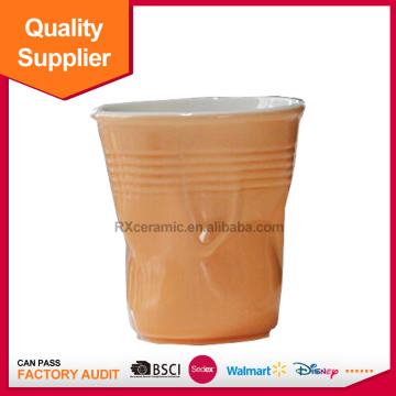 Cheap custom creative ceramic fold mark cup