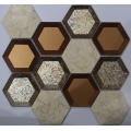 73x73 Golden Cover Hexagon Mosaic Tile