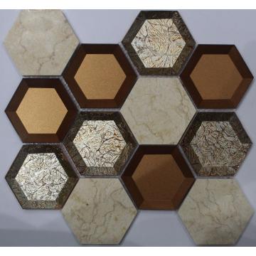 73 x 73 goldene Cover Hexagon Mosaik Fliesen