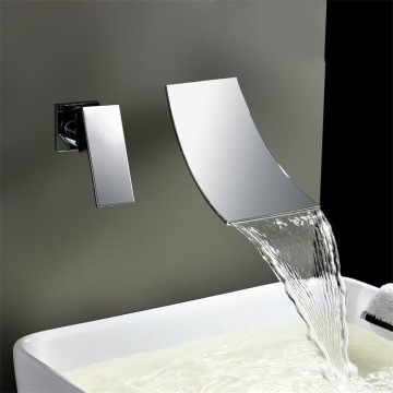 Bathroom classic single handle hidden waterfall brass cold and hot water mixer basin faucet