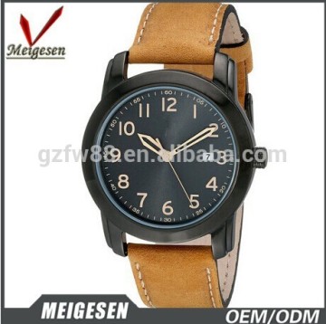 Black filled watch bands leather thin for men