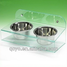 acrylic wall mounted pet bowl /double pet bowl