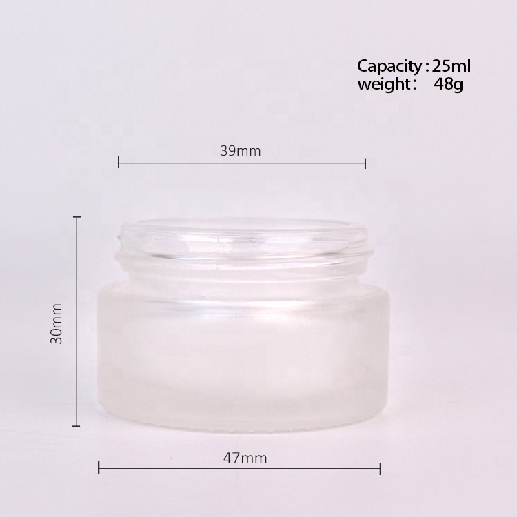 20g Hot sale frosted glass body cream jar eye cream container with screw lid