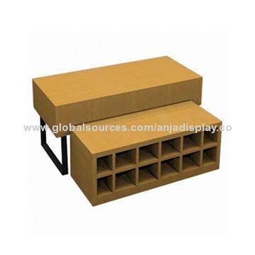 Wooden clothes shop gondola shelving