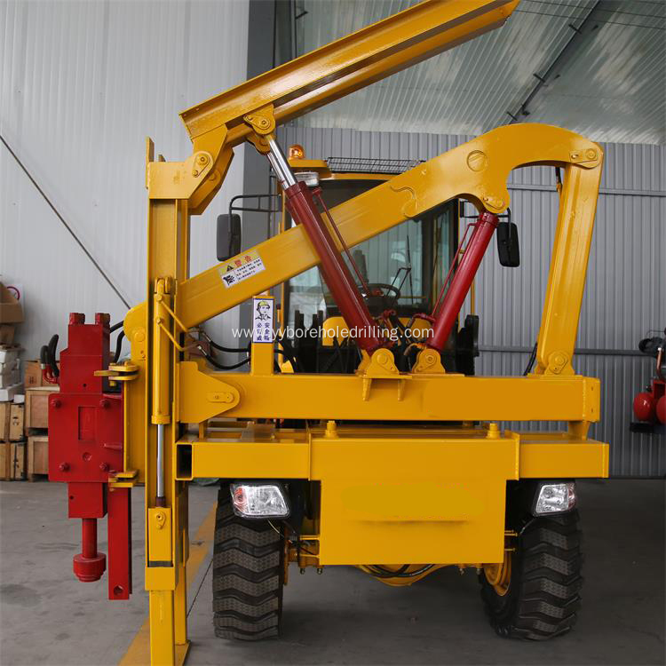 screw piling driver for pile ramming road loader