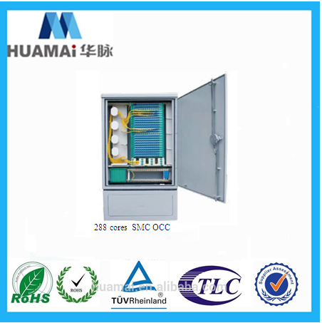 Traditional OCC wire 288 cores SMC fiber optic cross/distribution connect cabinet