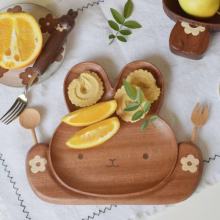 Adorable Wooden Tableware with Rabbit-Shaped Design
