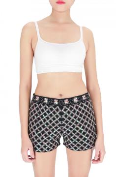 colorful sequin polyester shorts