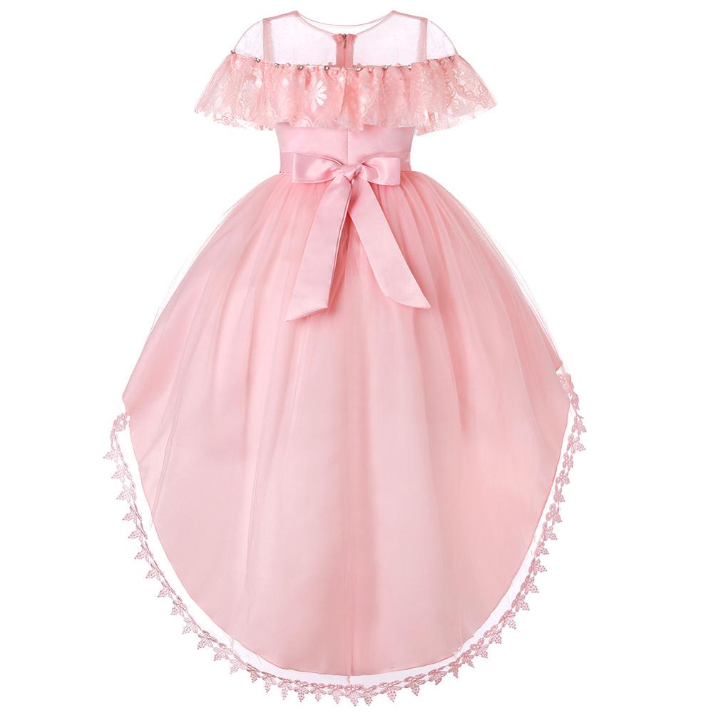 Hot Sale High Quality New Model Sleeveless Embroidered Flower Western children wedding dress girl