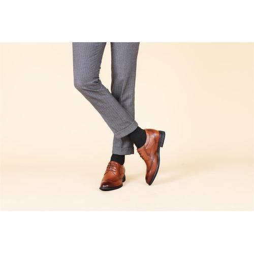 Oxfords Brown Black Leather Men Chaussures