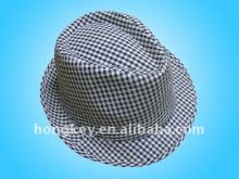 women's fedora hat in checked