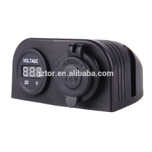 12-24V Car Cigar Power Socket with LED Voltmeter