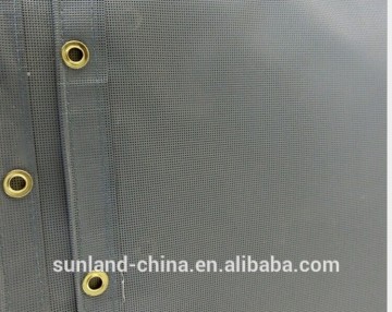 250D plain net fabric pvc coated polyester for high tenacity safety barrier fence