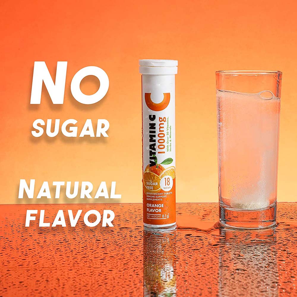 OEM/ODM Immune Support 1000mg Vitamin C effervescent tablet Nature orange flavor vitamin C efferscent tablet