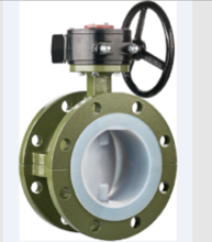 Four fluorine butterfly valve with pneumatic actuator