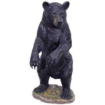 Animal Decoration Life Size Fiberglass Resin Black Bear Figurines Statue