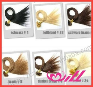Discount New And Fashion Style Multicolor Human Hair Nail Extension Nail tip Hair Extension