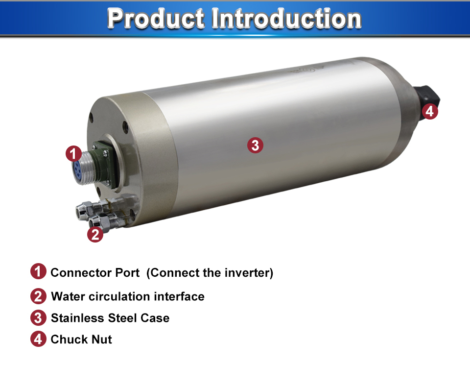 VFD HY Inverter 1.5kW 2.2kW 3kw 4.5kw 5.5kw HQD 2.2kw ER20 water cooled spindle motor kit  220v/380v CNC wood working  spindle