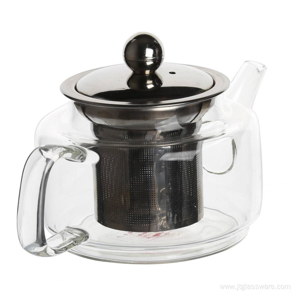 Handmade Glass Teapot With Stainless Steel Infuser