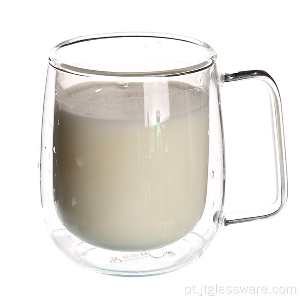 Copo de leite de vidro com alça