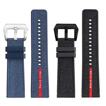 Luna Rossa Series Nylon + Rubber 24mm Waterproof Watch Strap for Fat Sea Submarine PAM1391/1565