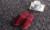 Red terry hotel slippers with EVA sole