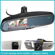 4.3inch high brightness monitor with backup camera display car rearview mirror