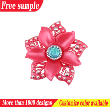 Girls shoes metal rhinestone flower, metal shoes accessories