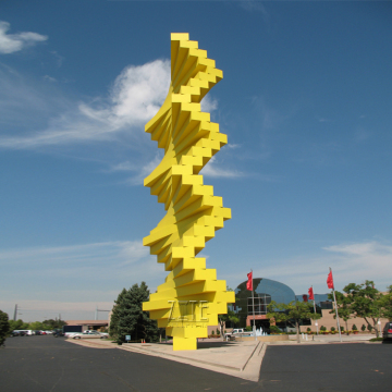 Large outdoor garden public sculpture tall metal stainless steel french fries statue